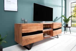 TV stolík AMAZONA (Stolík pod TV z masívneho dreva a kovu 160cm.)