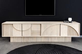 TV stolík Art Deco (Dizajn dlhý TV stolík z mangového dreva 200cm.)