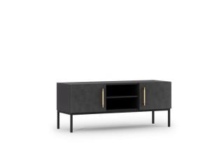 TV stolík LAZIO BLACK (Televízny stolík čierna matná/zlatá 120cm.)