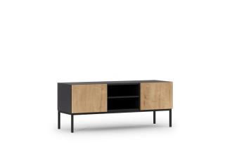 TV stolík LAZIO OAK (Televízny stolík čierna matná/dub artisan 120cm.)