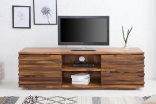 TV stolík MAKASSAR RELIEF (Dizajnový TVstolík z masívneho dreva 150cm.)