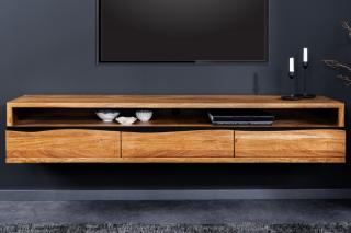 TV stolík Mammut Natur Wall (Nástenný TV stolík z masívneho dreva 160cm.)