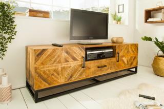 TV stolík OLD DOOR MANGO (Industriálny stolík pod TV v kombinácii s kovom 160cm.)