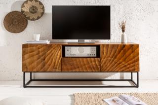 TV stolík SCORPION NATUR (Dizajnový TV stolík z masívu a kovu 160cm.)