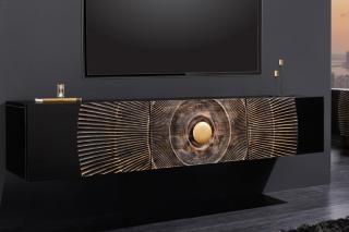 TV stolík SUNRISE WALL (Nástenný stolík pod TV z mangového dreva 160cm.)