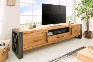 TV stolík THOR WILD (Stolík pod TV z masívu a kovu 200cm.)