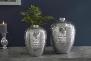 Váza AFRODITE SILVER SMALL (Dizajnová strieborná váza z kovu 27cm.)