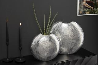 Váza DINARA SILVER 44 (Dizajnová strieborná váza z kovu 44cm.)