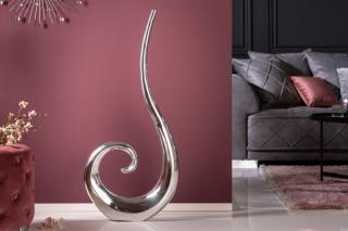 Váza DRIP (Dizajnová strieborná váza 106cm.)