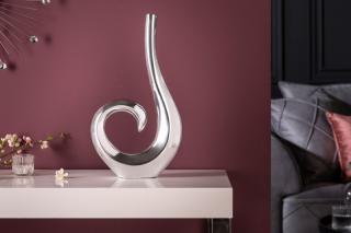 Váza DRIP SMALL (Dizajnová strieborná váza 48cm.)