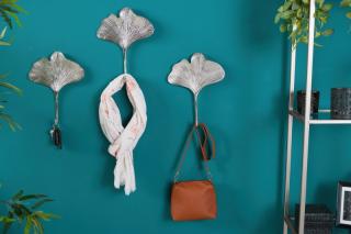 Vešiaky GINKGO HANG SILVER (Dizajnové vešiaky na stenu v striebornej farbe.)