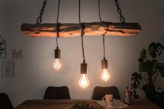 Závesná lampa BARRACUDA II (Industriálna závesná lampa z dreva 68cm.)