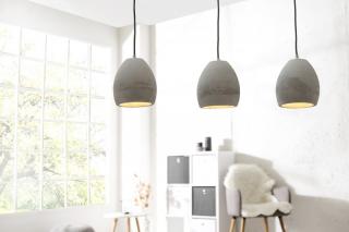 Závesná lampa CEMENT GREY 3 SET (Dizajnová závesná lampa z kameňa.)