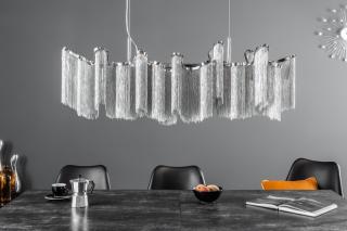 Závesná lampa ELEGANTE (Závesná lampa z kovu strieborná 118cm.)