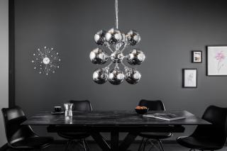 Závesná lampa GALAXIA (Závesné svietidlo so striebornými guľami.)