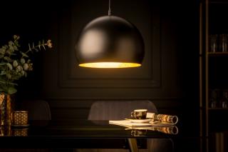 Závesná lampa GLASGOW BLACK 2 (Dizajnová závesná lampa v kombinácii čierna zlatá.)