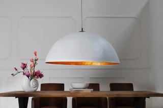Závesná lampa GLOW WHITE GOLD 50 (Dizajnová závesná lampa biela/zlatá 50cm.)