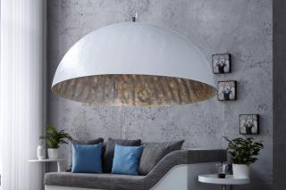 Závesná lampa GLOW WHITE SILVER 70 (Dizajnová závesná lampa biela/strieborná 70cm.)