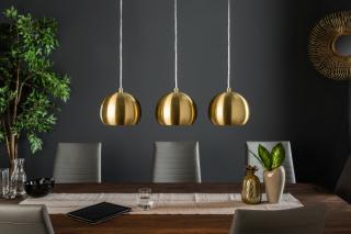 Závesná lampa GOLDEN TRIPLE (Dizajnová závesná troj lampa.)