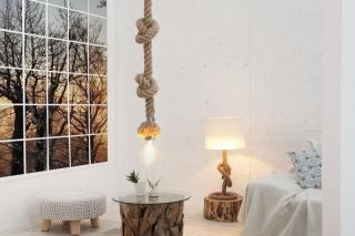 Závesná lampa KNOT (Dizajnová závesná lampa lano.)