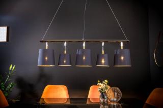 Závesná lampa LEGAL BLACK 100 (Dizajnová závesná lampa čierna / zlatá.)