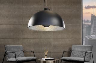 Závesná lampa STUDIO SILVER (Dizajnová závesná lampa strieborná čierna 55cm.)