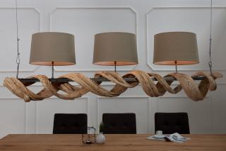 Závesná lampa VIRGINIA (Závesná lampa v kombinácii s drevom 165cm.)