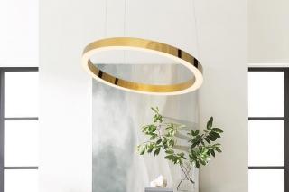 Závesná led lampa LUXURY GOLD 110 (Dizajnová závesná lampa zlatá 110cm.)