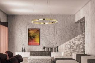 Závesná led lampa LUXURY GOLD 70 (Dizajnová závesná lampa zlatá 70cm.)