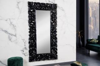 Zrkadlo BAROQUE L BLACK (Barokové dizajnové čierne zrkadlo 180x90cm.)
