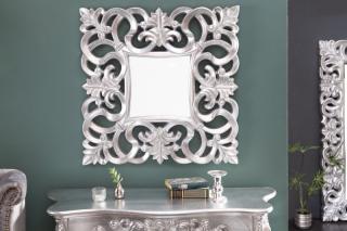 Zrkadlo BAROQUE S SILVER (Barokové dizajnové strieborné zrkadlo 76x76cm.)