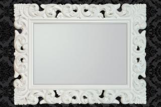 Zrkadlo BONDER II WHITE (Barokové nástenné zrkadlo biele 70x90cm.)