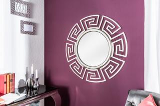 Zrkadlo EGYPT SILVER (Dizajnové zrkadlo v striebornej farbe 85cm.)