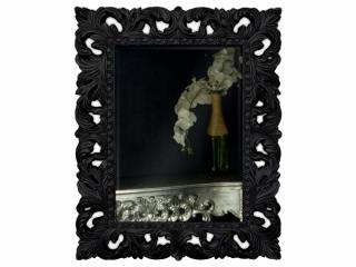 Zrkadlo GLAMOUR BLACK (Luxusné nástenné zrkadlo čierne 100x80cm.)