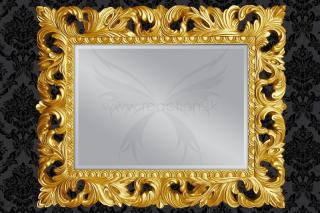Zrkadlo GLAMOUR GOLD (Luxusné nástenné zrkadlo zlaté 100x80cm.)