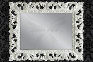 Zrkadlo GLAMOUR WHITE (Luxusné nástenné zrkadlo biele 100x80cm.)