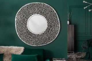 Zrkadlo LEAFNET SILVER (Kovové zrkadlo na stenu strieborné 112cm.)