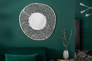 Zrkadlo LEAFNET SILVER SMALL (Kovové zrkadlo na stenu strieborné 76cm.)
