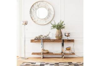 Zrkadlo PLUTO SILVER (Luxusné dizajnové strieborné zrkadlo 110cm.)