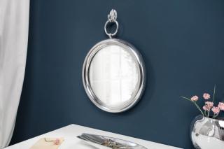 Zrkadlo PORTO SILVER ROUND (Dizajnové zrkadlo na stenu strieborné 30cm.)