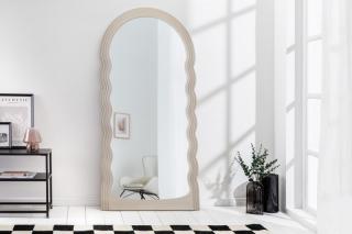 Zrkadlo WAVE BEIGE (Dizajnové vysoké zrkadlo béžové 160cm.)