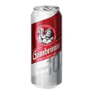 Gambrinus svetlé 10° 4,3% 0,5L plech (balenie 24ks)  + zálohové obaly (3,60€)