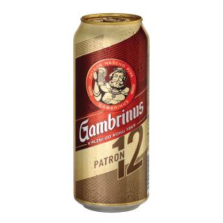Gambrinus svetlé 12° 5% 0,5L plech (balenie 24ks)  + zálohové obaly (3,60€)