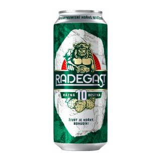 Radegast Rázna svetlé 10° 0,5L plech (balenie 24ks)  + zálohové obaly (3,60€)