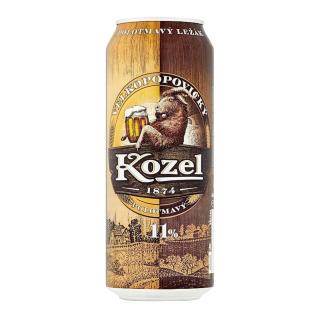 Veľkopopovický Kozel polotmavé 11° 0,5L plech (balenie 24ks)  + zálohové obaly (3,60€)