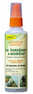 Baktérie a enzýmy Likvidátor zápachu od škrečkov a morčiat 120ml Subio (Likvidátor zápachu od škrečkov a morčiat 120ml baktérie a enzýmy)