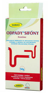 Baktérie a enzýmy pre Odpady a Sifóny Free Line 50g Subio (Odpady a Sifóny FreeLine 50g baktérie do sifónov a odpadov)
