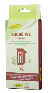 Baktérie a enzýmy pre Suché WC Oxy Break 50g Subio (Suché WC OxyBreak 50g baktérie pre suché WC)