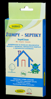 Baktérie a enzýmy pre Žumpy a Septiky Septi Clean 50g Subio (Žumpy a Septiky SeptiClean 50g baktérie a enzýmy  pre žumpy a septiky)