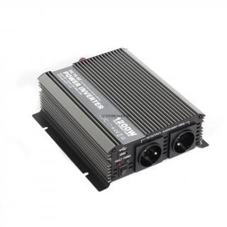 CAR1200-12V menič napätia z 12V na 230V + USB, 1200W (Menič napätia CAR1200-12V)